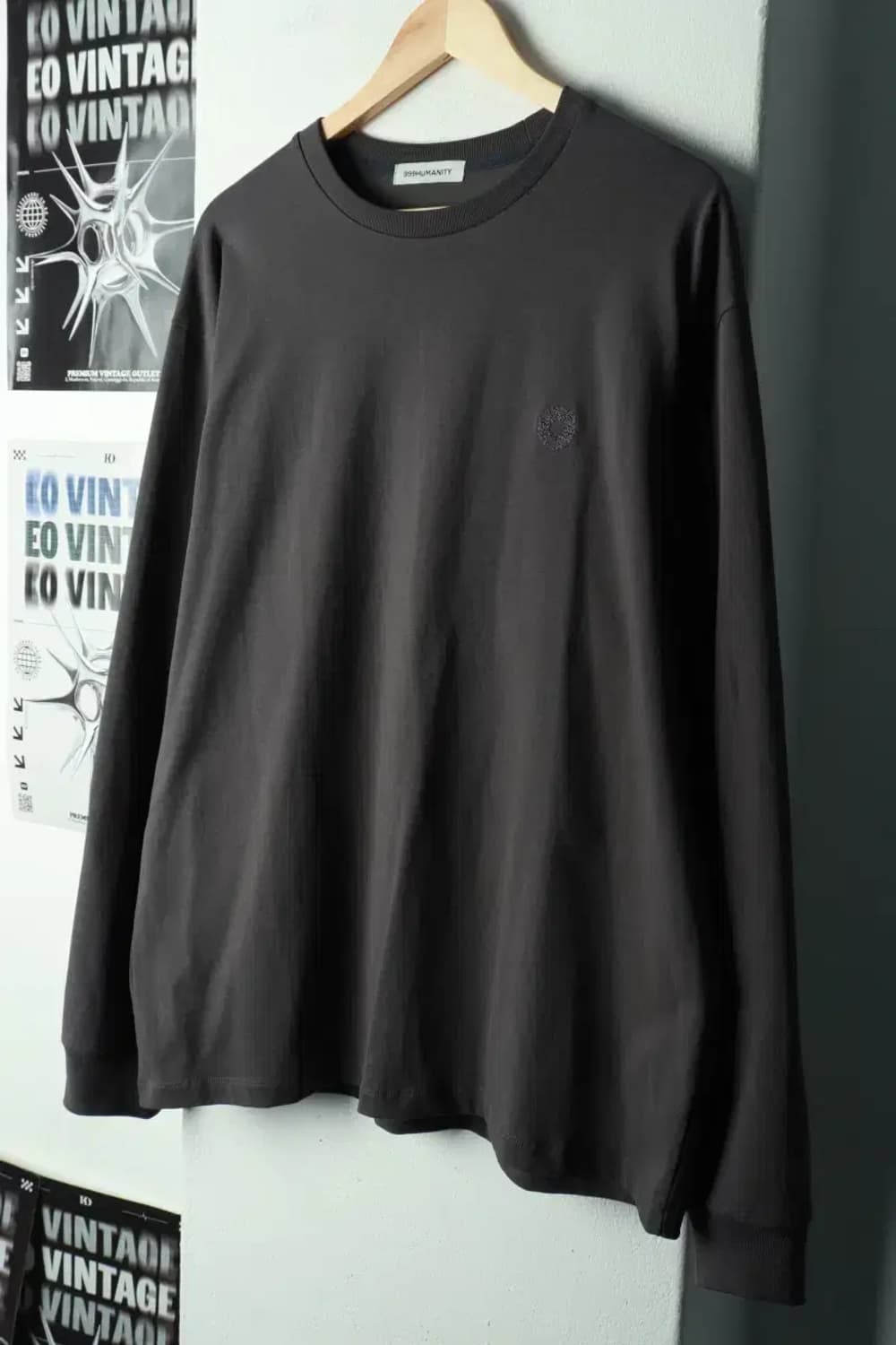 (L-XL) 휴머니티 긴팔티셔츠 루즈핏 차콜 올드스쿨-168F5 상품이미지1