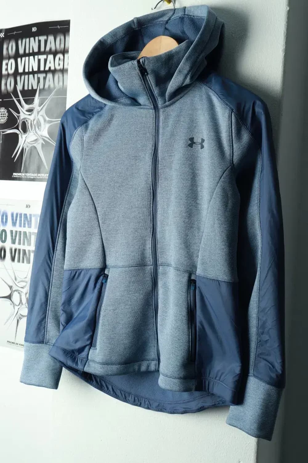 W(S) 언더아머 후드집업 기능성 기모 블루 방한 겨울용-168F6 상품이미지1