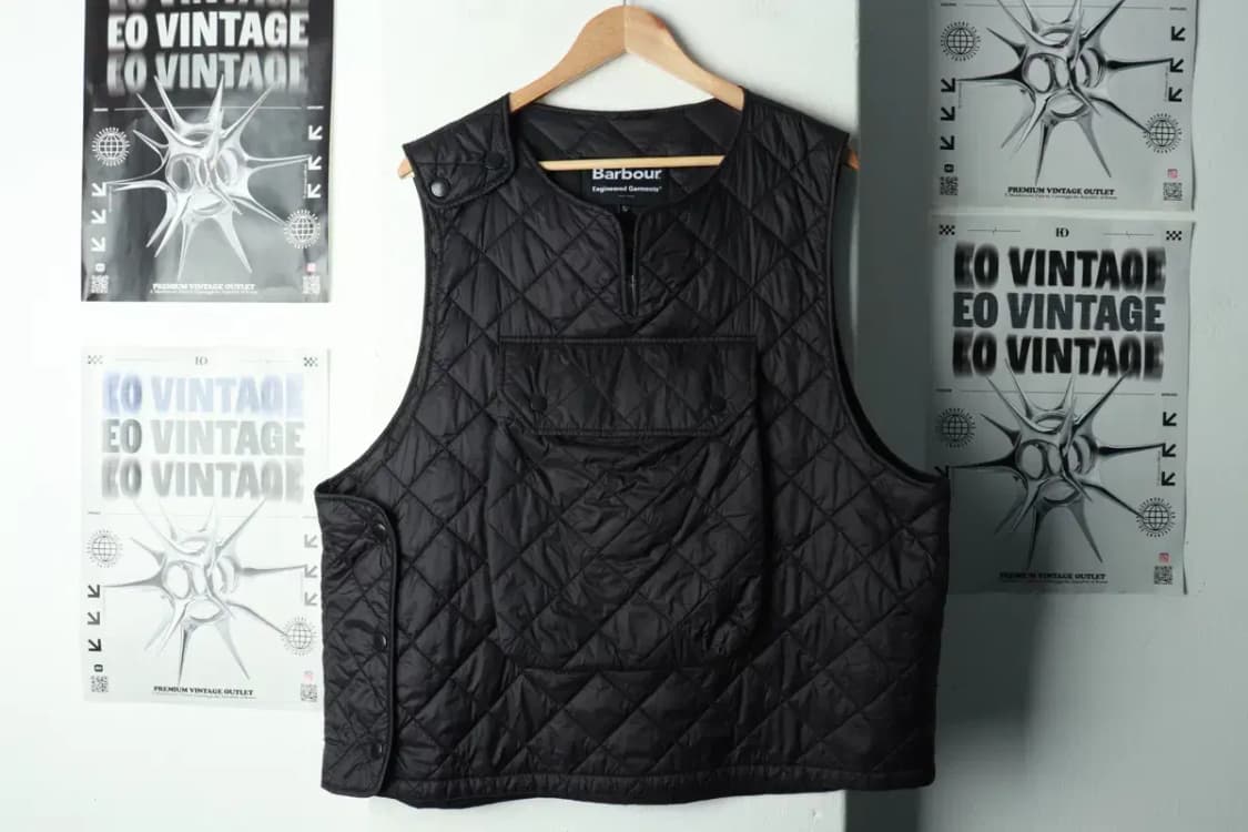 (XL-2XL) 바버 패딩 점퍼자켓 조끼 퀄팅 블랙-168F7 상품이미지2