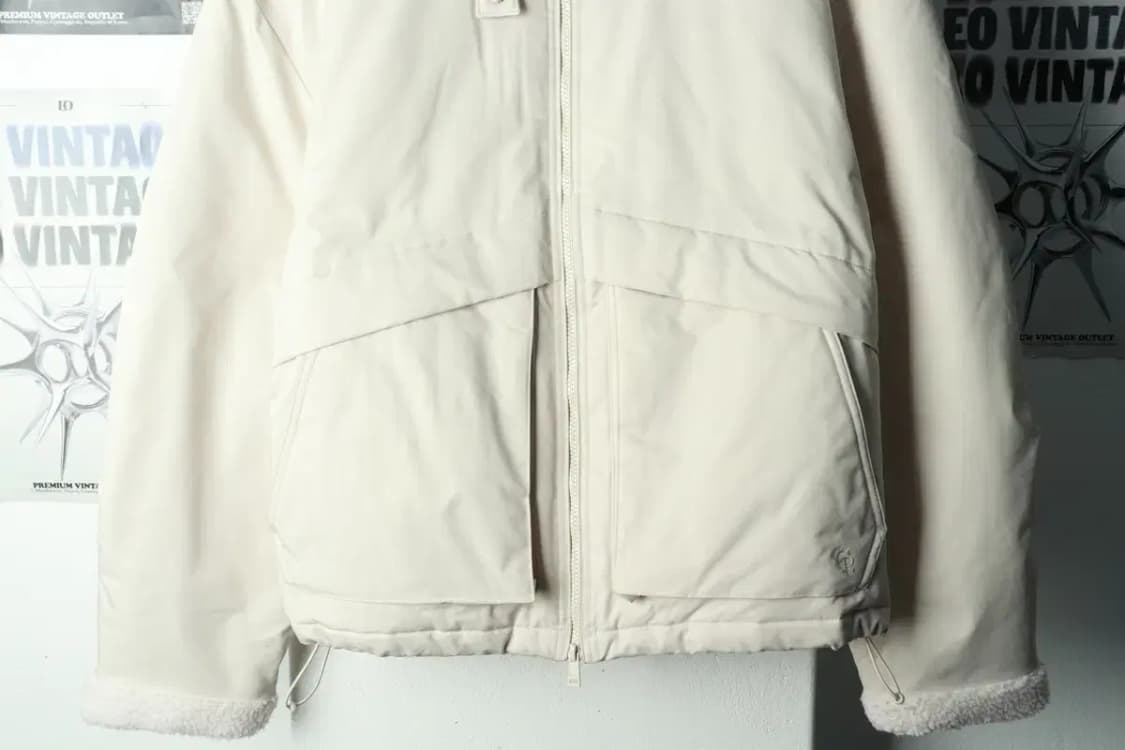 W(L-XL) 코드그라피 패딩 점퍼자켓 무스탕 아이보리 폴리-168F8 상품이미지4