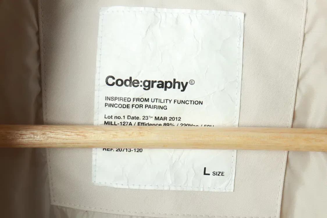 W(L-XL) 코드그라피 패딩 점퍼자켓 무스탕 아이보리 폴리-168F8 상품이미지6