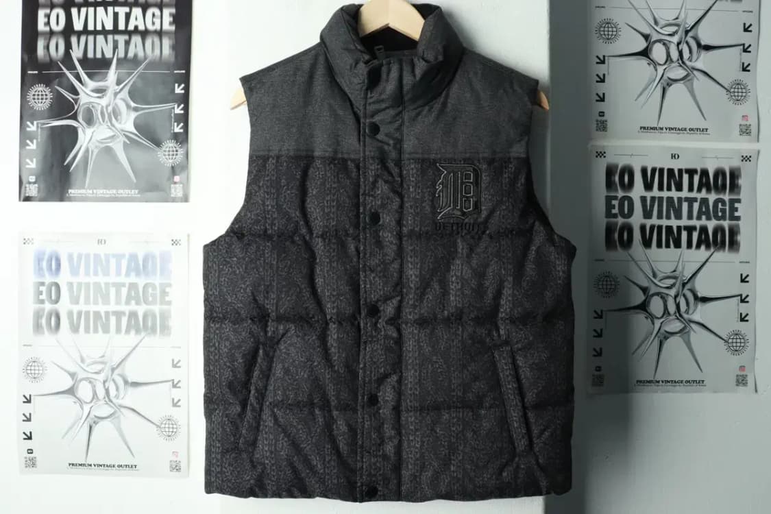 (S) MLB 엠엘비 패딩 점퍼자켓 사용감 조끼 디트로이트-168FB 상품이미지2