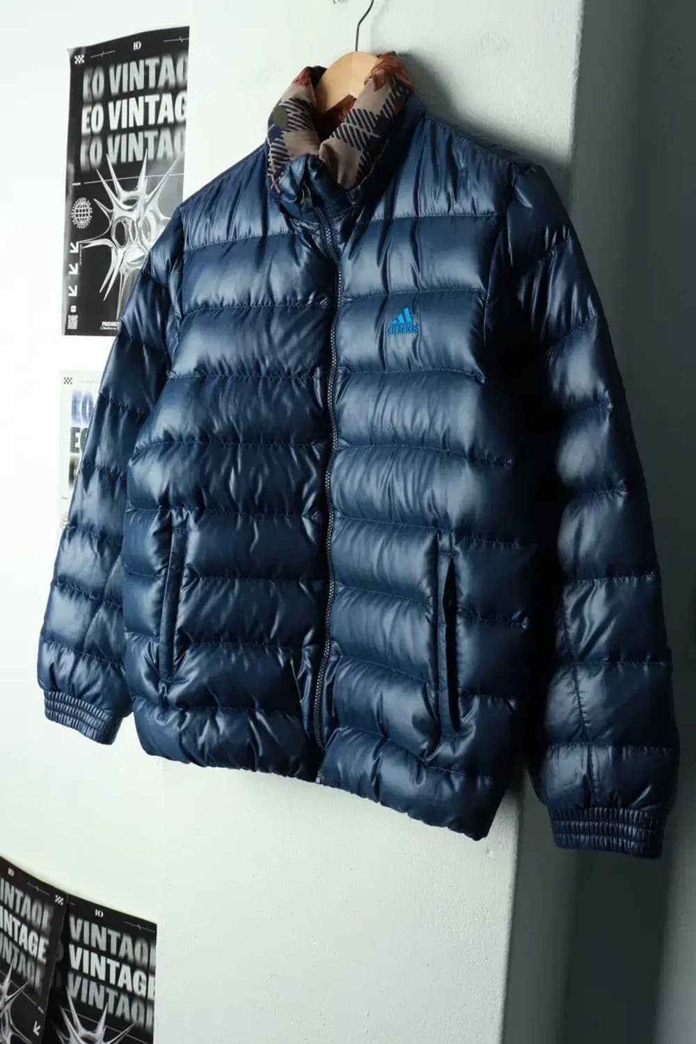 (M) 아디다스 패딩 점퍼자켓 커스텀 경량 구스다운 블루-16901 상품이미지1