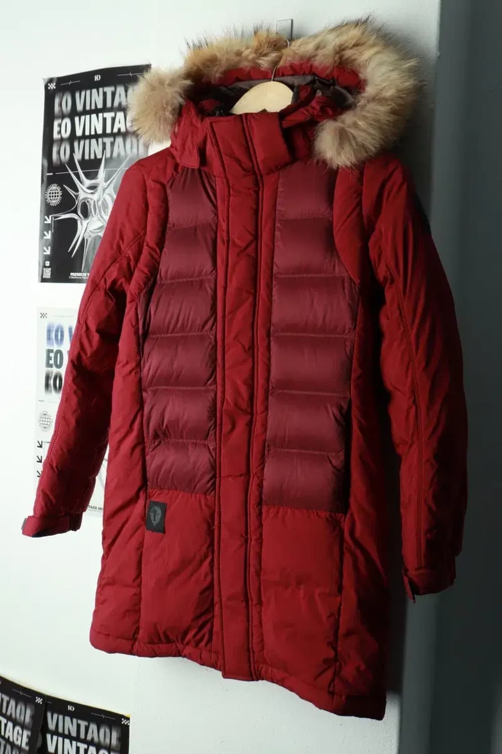 W(M) 블랙야크 패딩 점퍼자켓 버건디 퍼 구스다운 롱-16904 상품이미지1