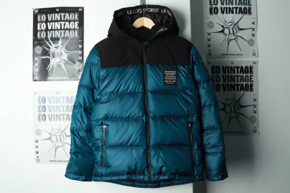 (M-L) 르꼬끄 패딩 점퍼자켓 구스다운 기모 블루 올드스쿨-16906 상품이미지3