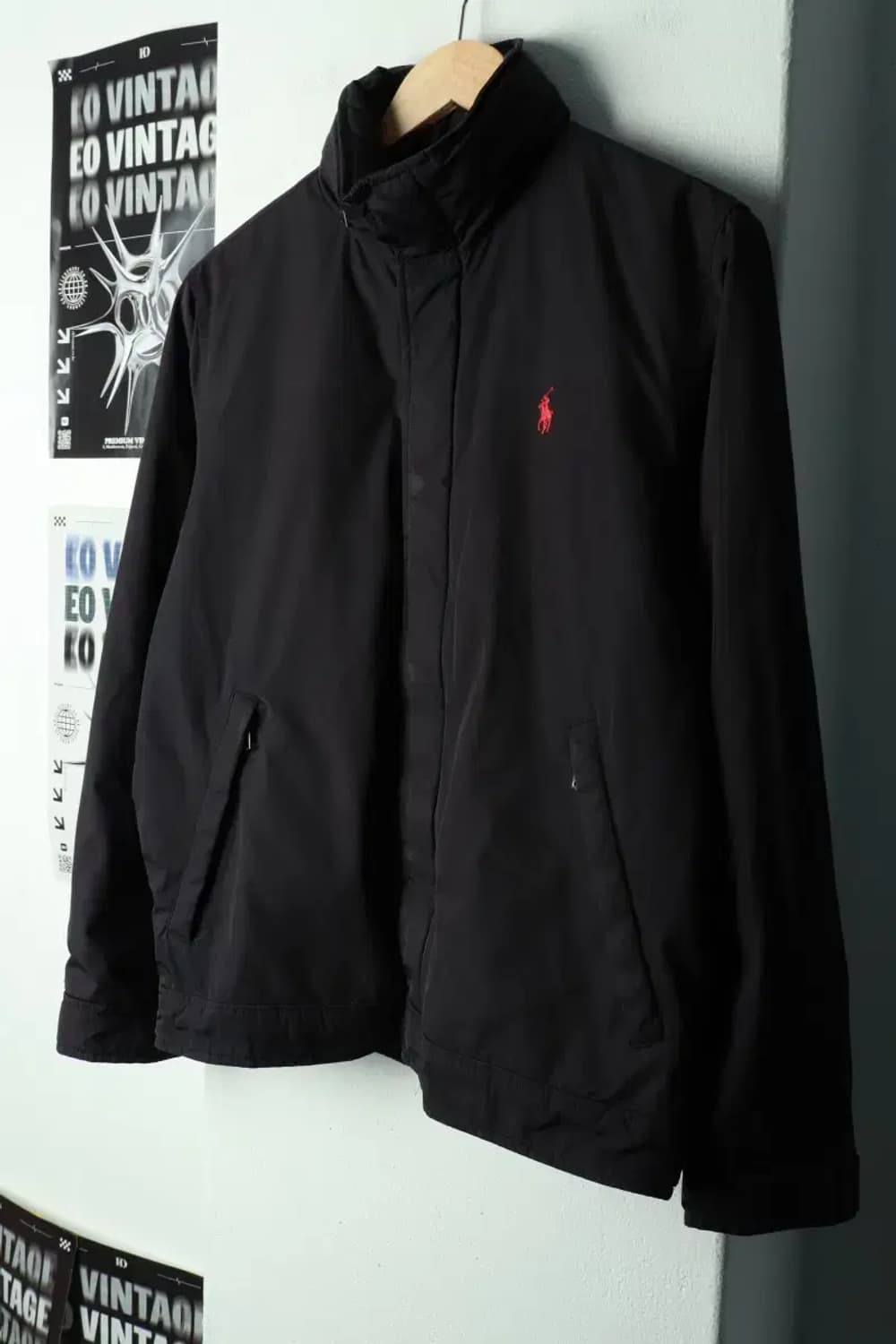 (S-M) 폴로 랄프로렌 패딩 점퍼자켓 블랙 기모 레드포니-16907 상품이미지1