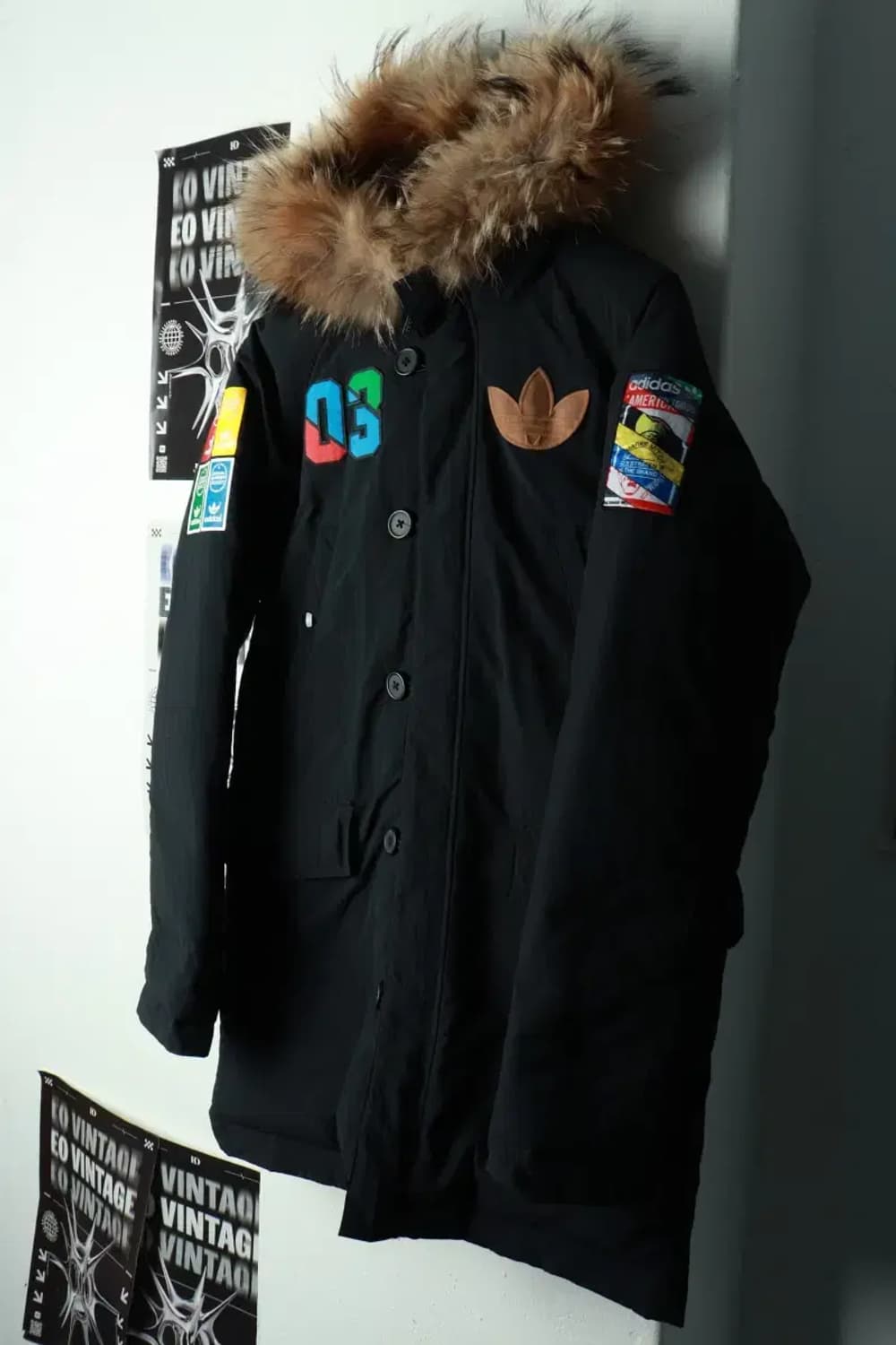 (M-L) 아디다스 패딩 점퍼자켓 덕다운 오리지널 퍼 롱-1690E 상품이미지1