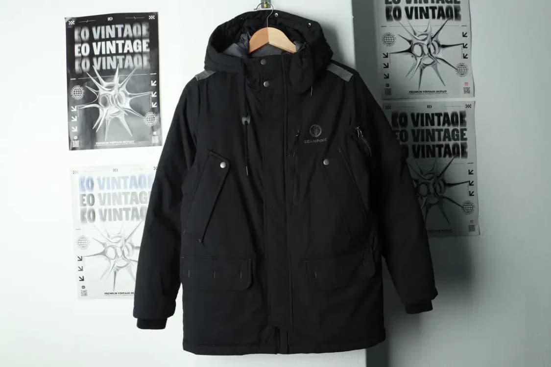 (S-M) 빈폴 패딩 점퍼자켓 테크웨어 블랙 올드스쿨 푸퍼-1690F 상품이미지2