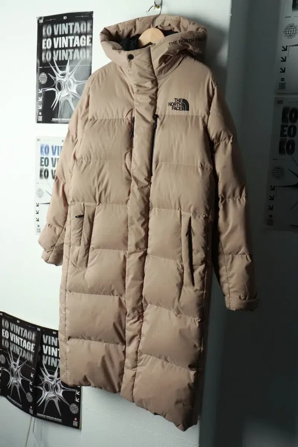 (M-L) 노스페이스 패딩 점퍼자켓 구스다운 베이지 롱 대장급-16910 상품이미지1
