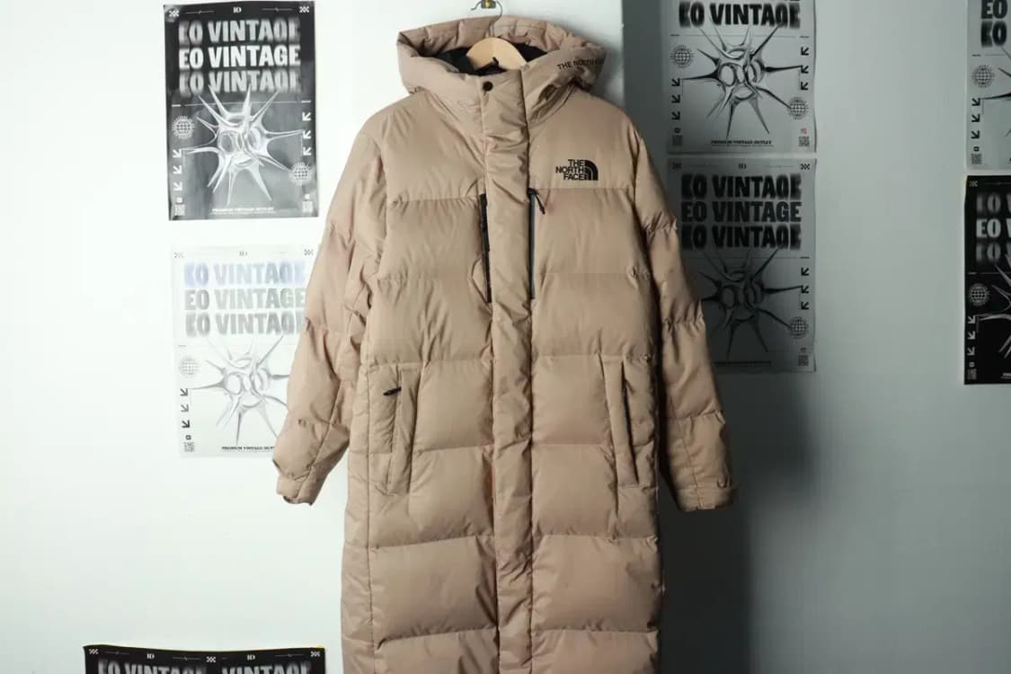(M-L) 노스페이스 패딩 점퍼자켓 구스다운 베이지 롱 대장급-16910 상품이미지2