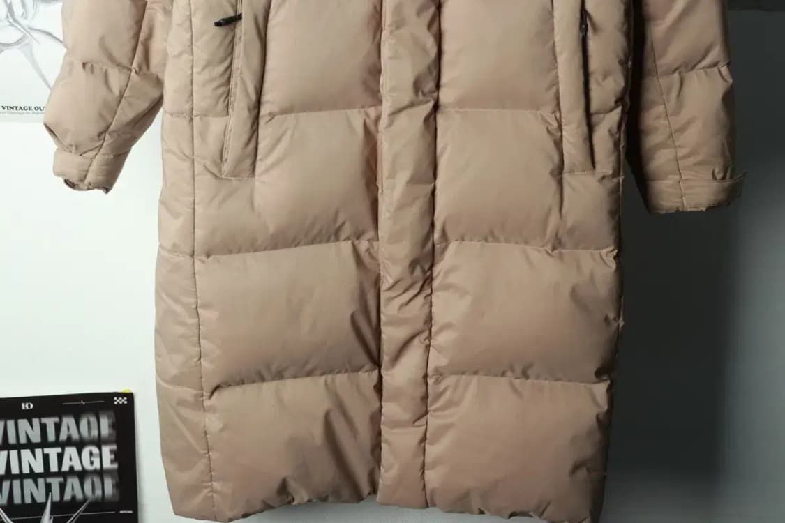 (M-L) 노스페이스 패딩 점퍼자켓 구스다운 베이지 롱 대장급-16910 상품이미지4