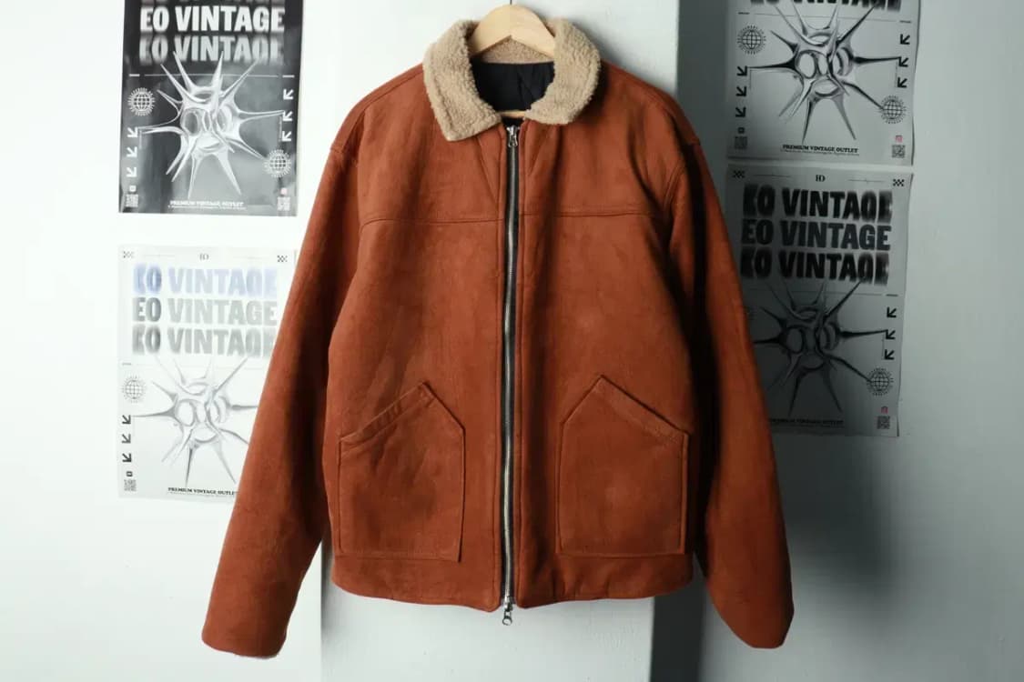 (F) 브랜드빈티지 집업 바람막이 점퍼자켓 스웨이드 블루종-16917 상품이미지2