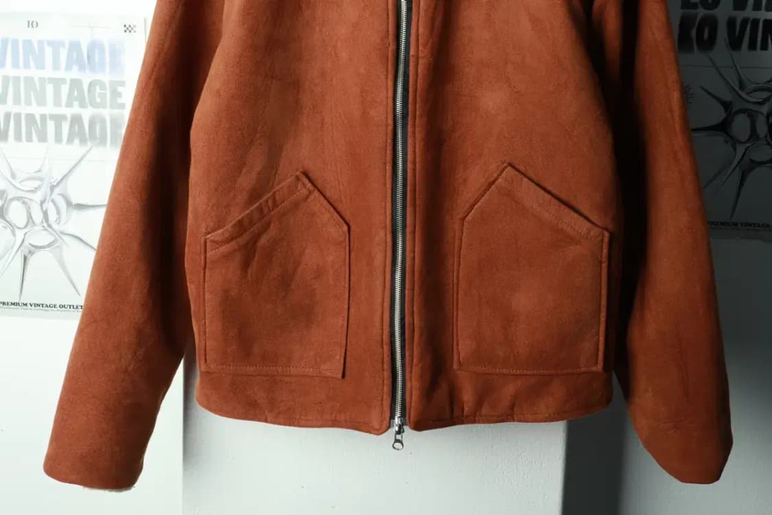 (F) 브랜드빈티지 집업 바람막이 점퍼자켓 스웨이드 블루종-16917 상품이미지4