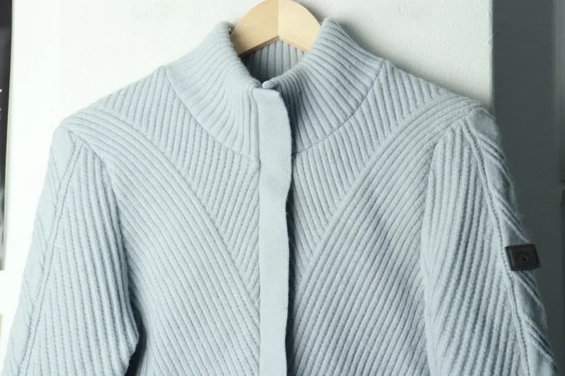 W(XL) 바스키아 패딩 점퍼자켓 니트 연블루 구스다운-1691F 상품이미지3