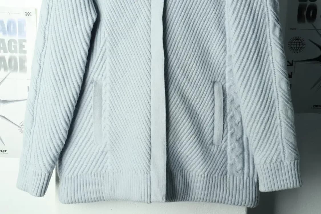 W(XL) 바스키아 패딩 점퍼자켓 니트 연블루 구스다운-1691F 상품이미지4