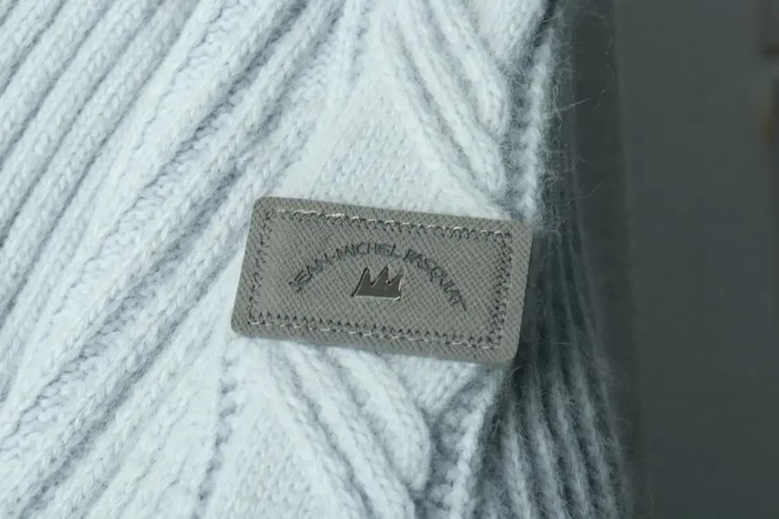 W(XL) 바스키아 패딩 점퍼자켓 니트 연블루 구스다운-1691F 상품이미지5