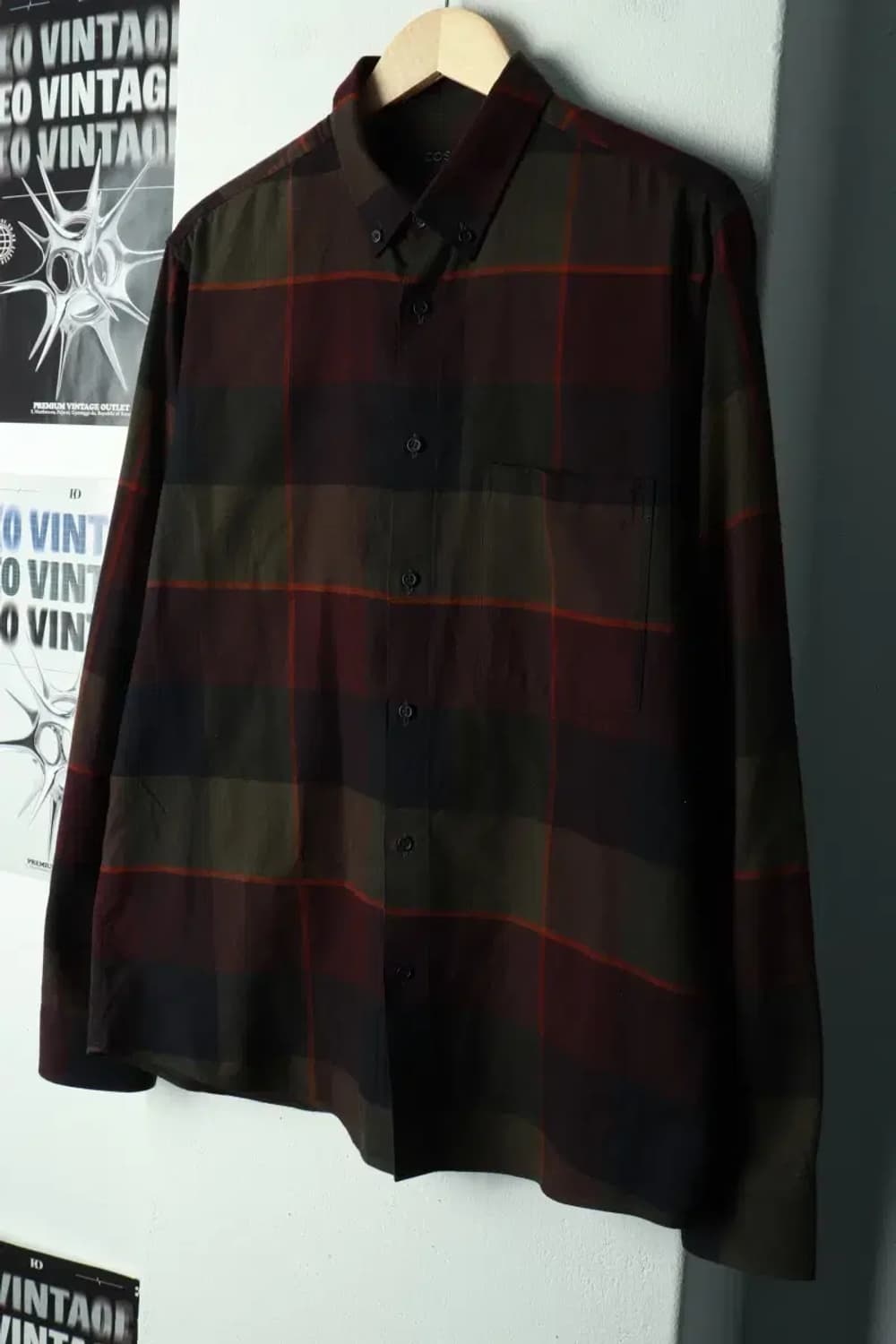 (M-L) 코스 셔츠 남방 체크 컬러믹스 아메카지-16921 상품이미지1