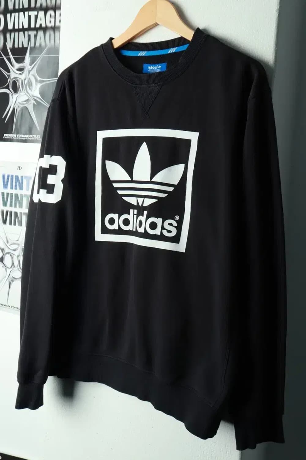(M-L) 아디다스 맨투맨 티셔츠 오리지널 블랙 올드스쿨-16923 상품이미지1