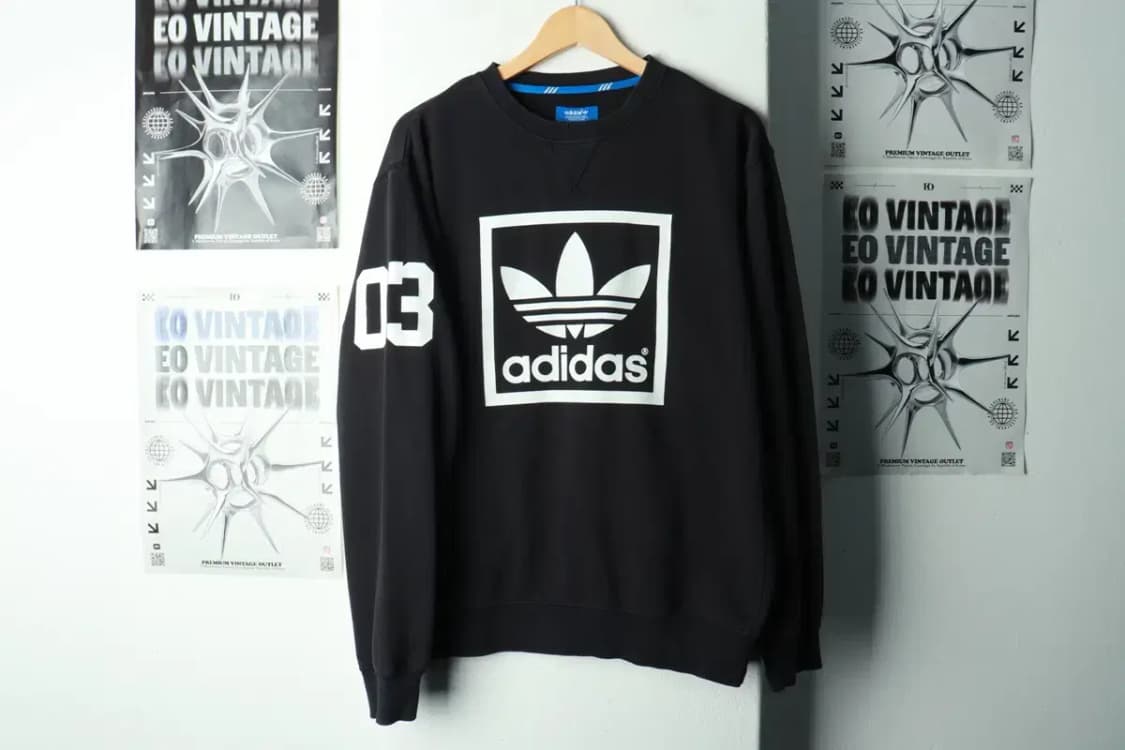 (M-L) 아디다스 맨투맨 티셔츠 오리지널 블랙 올드스쿨-16923 상품이미지2