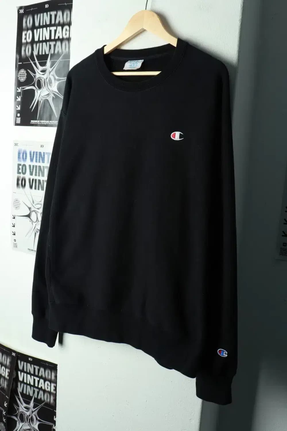 (3XL) 챔피온 맨투맨 티셔츠 빅사이즈 리버스위브 블랙 기모-16924 상품이미지1