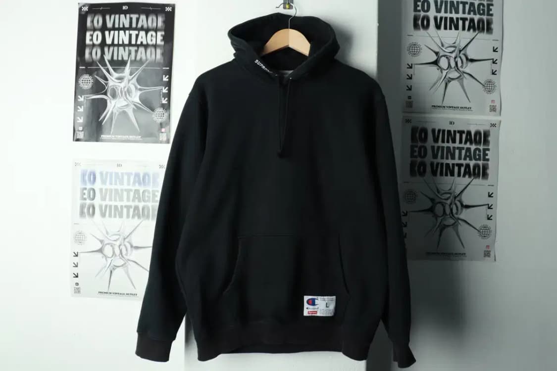 (L-XL) 챔피온 후드티셔츠 슈프림 기모 블랙 한정판 잘익음-1692D 상품이미지2