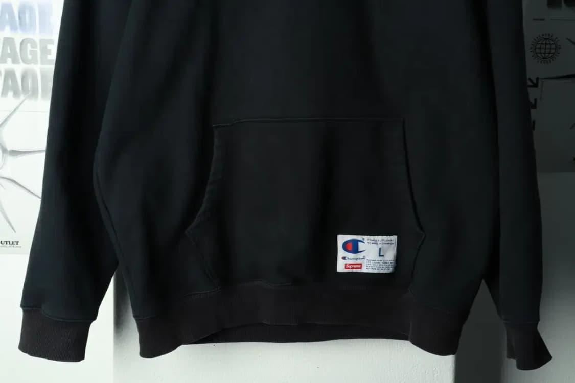 (L-XL) 챔피온 후드티셔츠 슈프림 기모 블랙 한정판 잘익음-1692D 상품이미지4