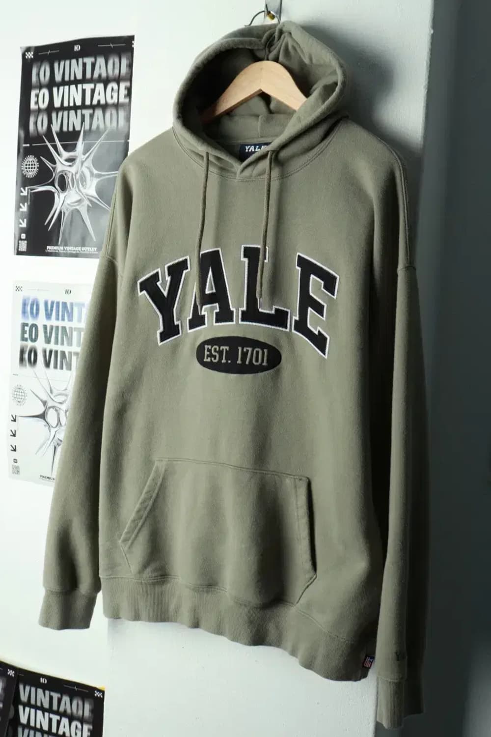 (XL-2XL) 예일 후드티셔츠 루즈핏 빅로고 그린-1692E 상품이미지1