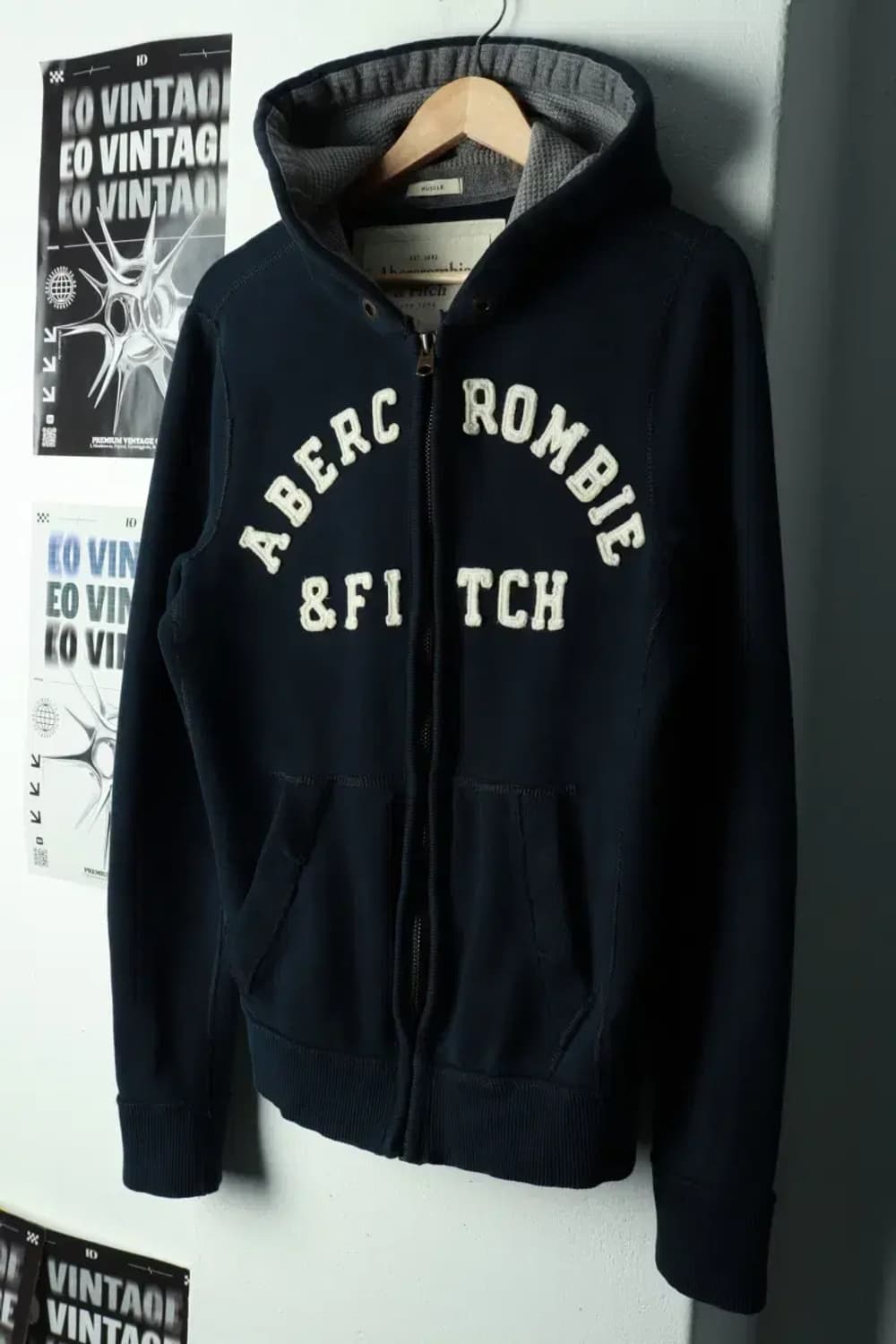 (M-L) 아베크롬비 후드집업 트렌드 빅로고 Y2K 네이비-1692F 상품이미지1