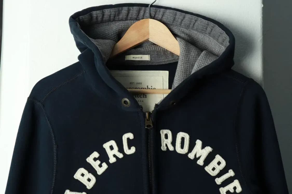 (M-L) 아베크롬비 후드집업 트렌드 빅로고 Y2K 네이비-1692F 상품이미지3