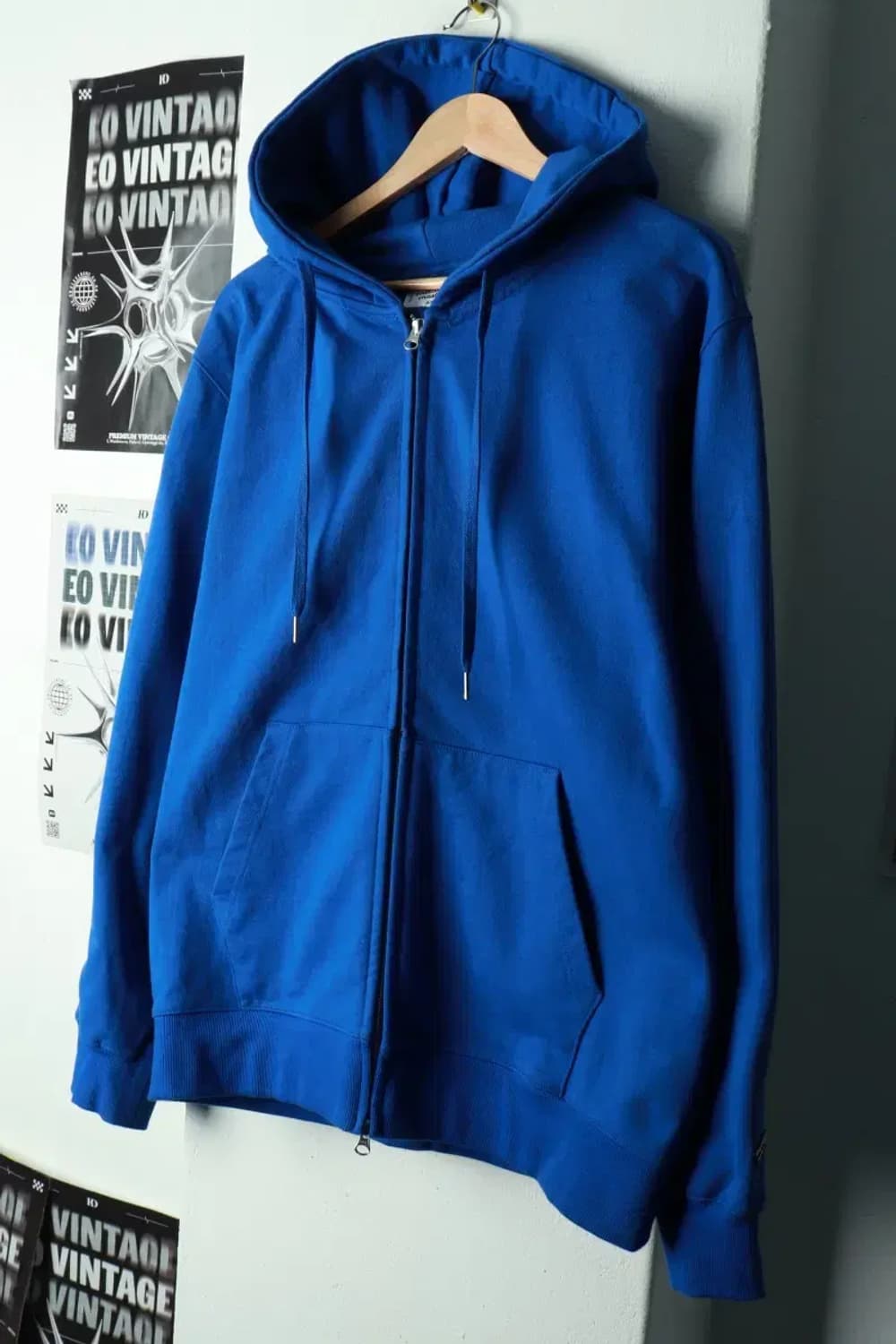 (2XL) 멜란지마스터 후드집업 빅사이즈 무지 블루-16930 상품이미지1