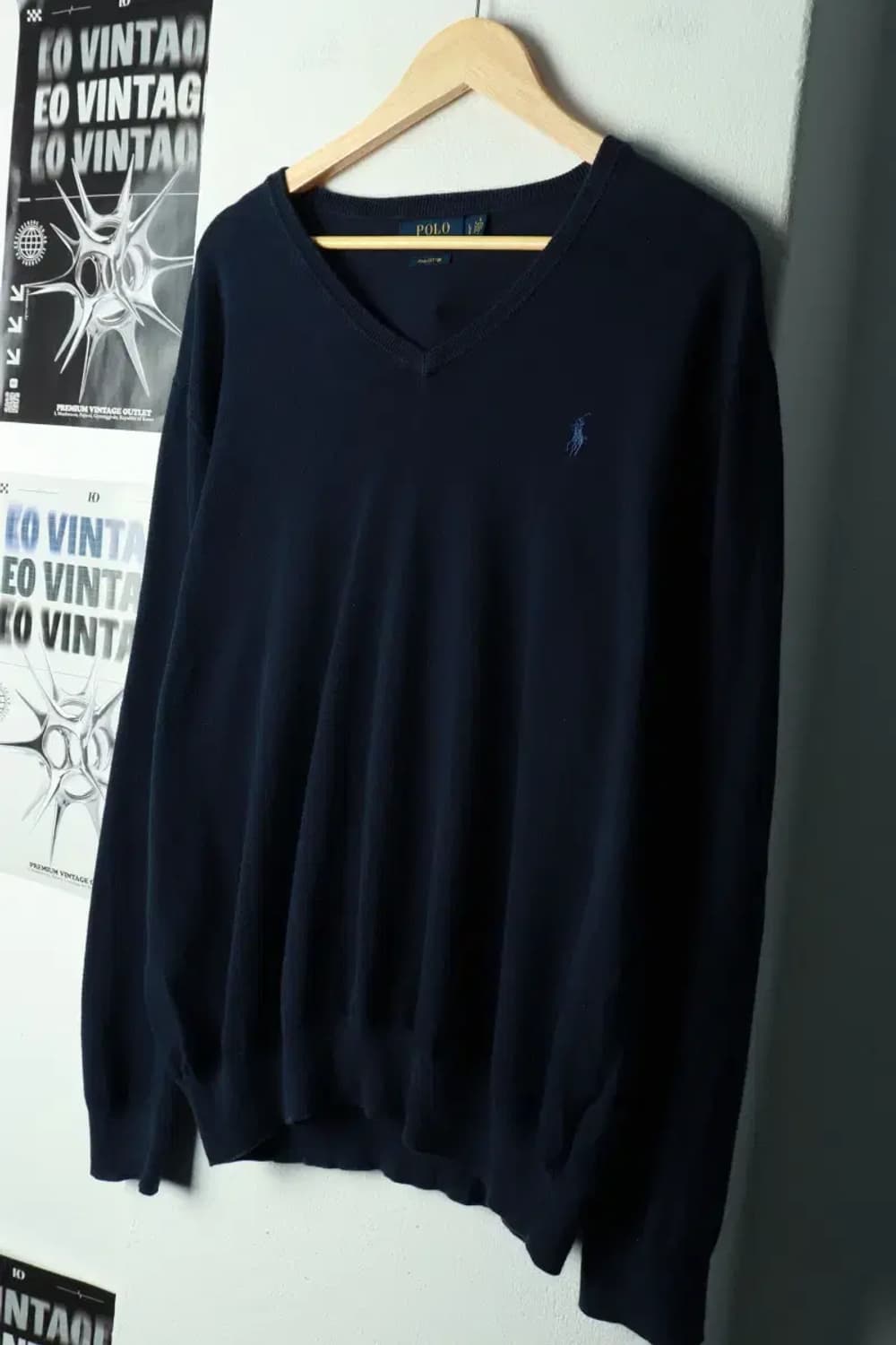 (L-XL) 폴로 랄프로렌 니트 아메카지 무지 네이비 포니-16934 상품이미지1