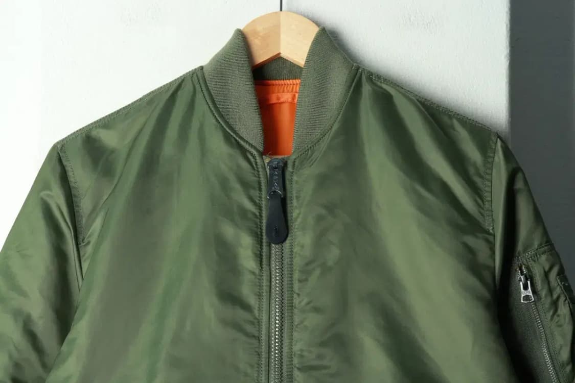 (S-M) 알파인더스트리 집업 바람막이 점퍼자켓 카키 항공-16936 상품이미지3