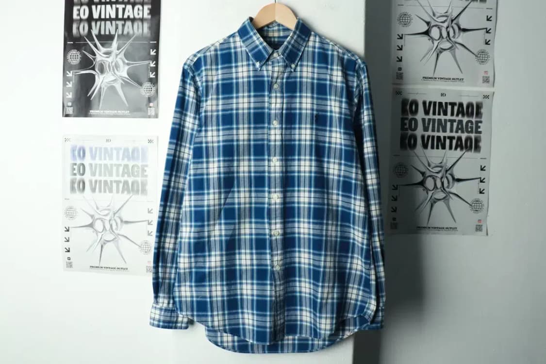 (M-L) 폴로 랄프로렌 셔츠 남방 체크 블루 포니-16938 상품이미지2