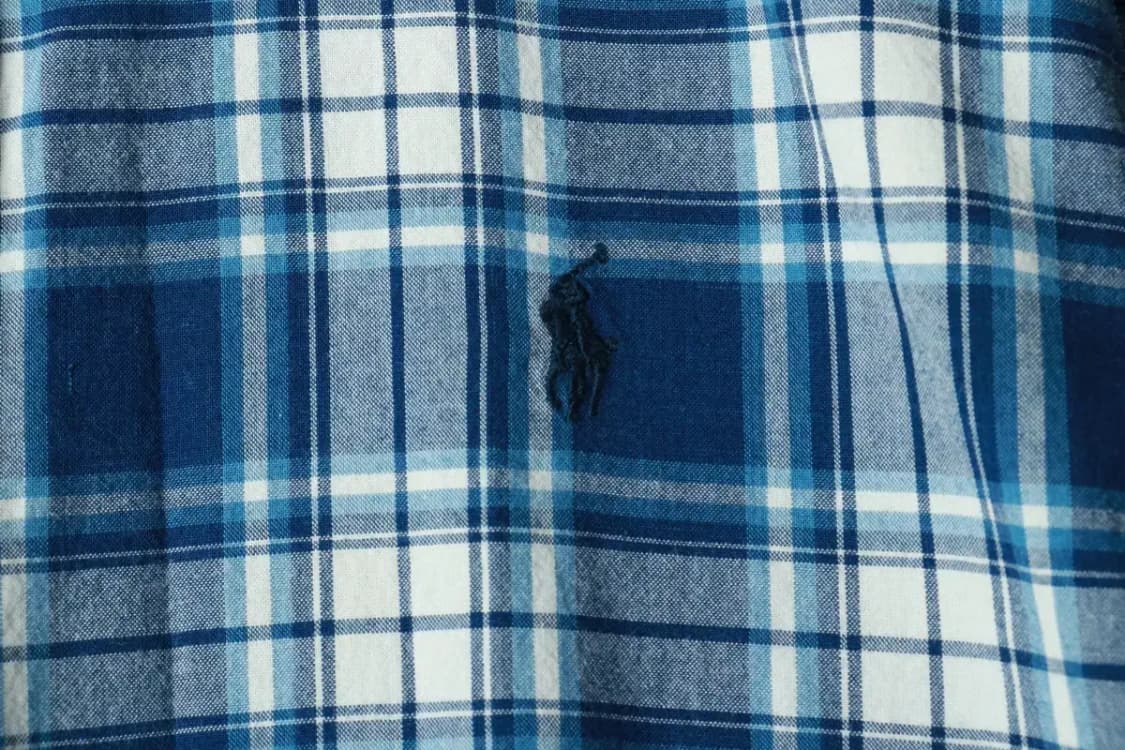 (M-L) 폴로 랄프로렌 셔츠 남방 체크 블루 포니-16938 상품이미지5