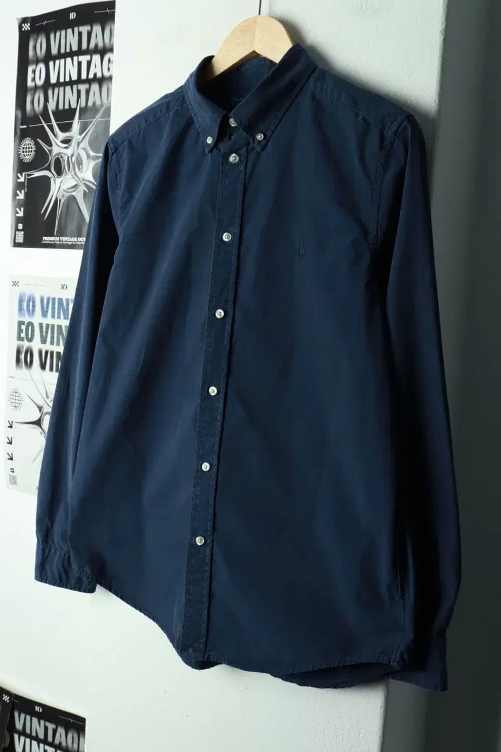 (L) 폴로 랄프로렌 셔츠 남방 네이비 무지 포니-16939 상품이미지1