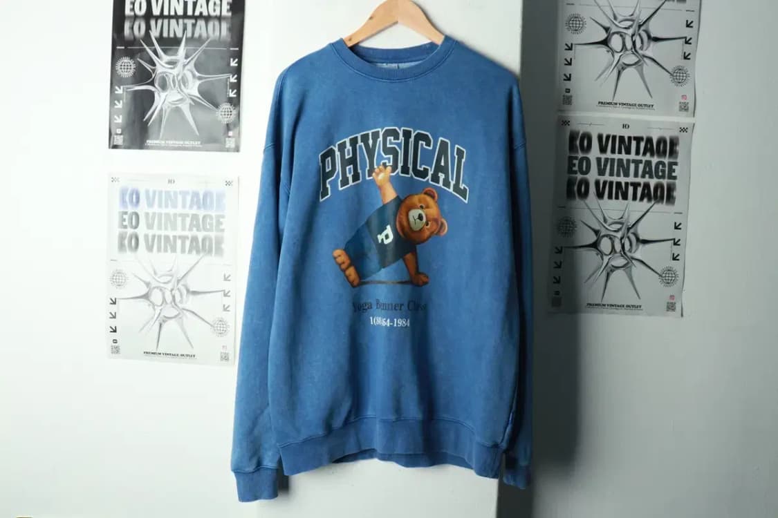 (XL) 피지컬에듀케이션디파트먼트 맨투맨 티셔츠 빅로고 블루-1693B 상품이미지2