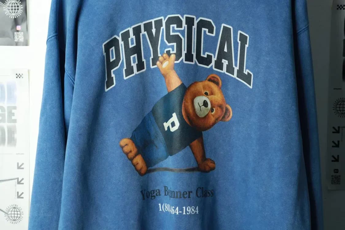 (XL) 피지컬에듀케이션디파트먼트 맨투맨 티셔츠 빅로고 블루-1693B 상품이미지5