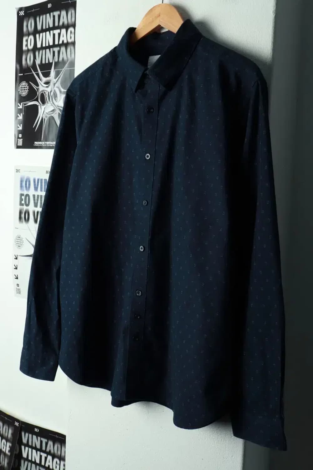 (2XL) 시리즈 셔츠 남방 빅사이즈 패턴 네이비-1697F 상품이미지1