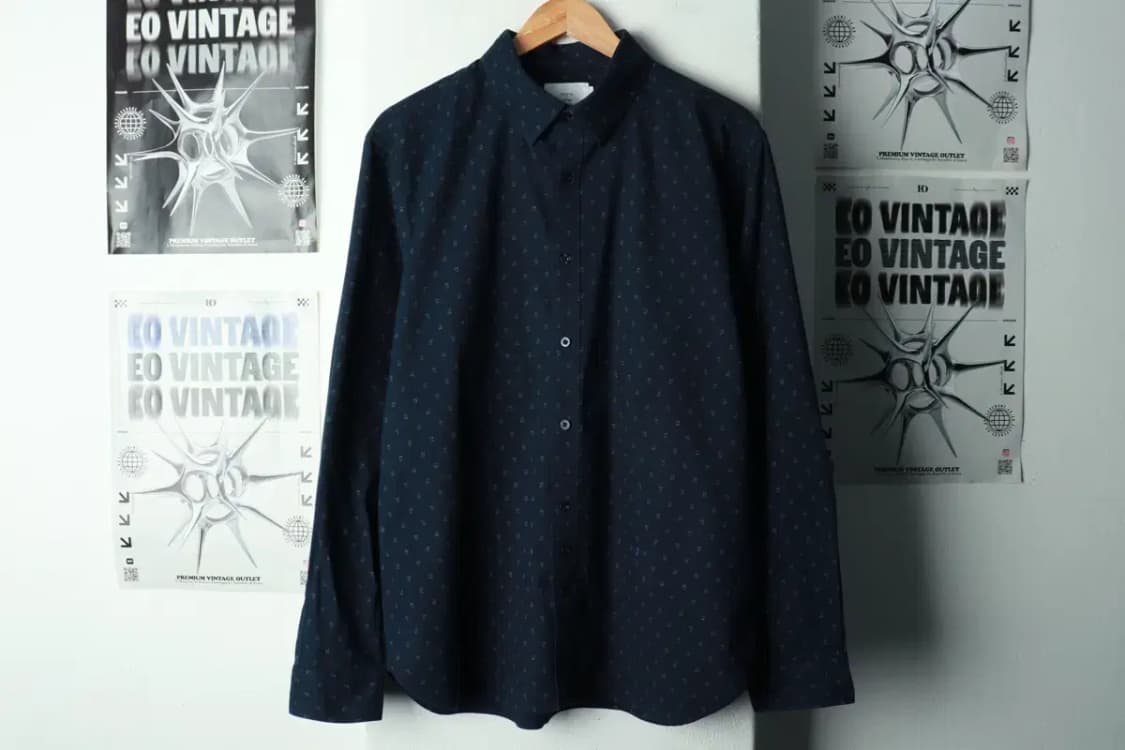 (2XL) 시리즈 셔츠 남방 빅사이즈 패턴 네이비-1697F 상품이미지2