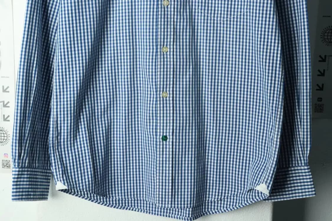 W(M) 라코스테 셔츠 남방 체크 블루 아메카지-16982 상품이미지4