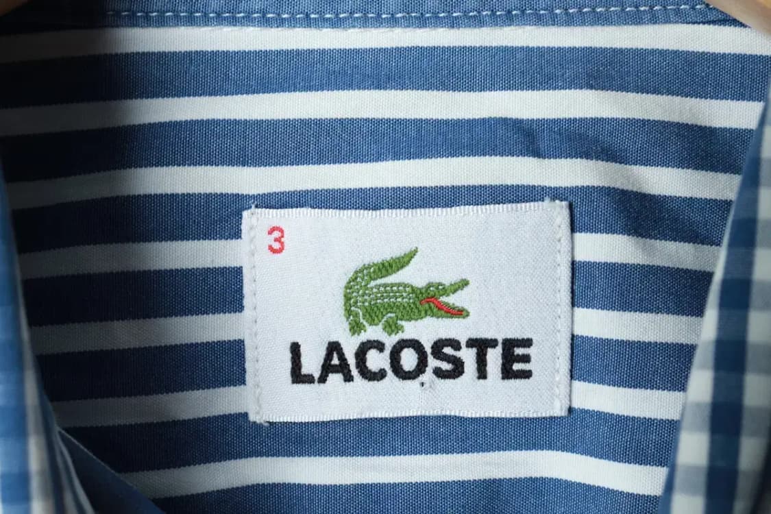 W(M) 라코스테 셔츠 남방 체크 블루 아메카지-16982 상품이미지6