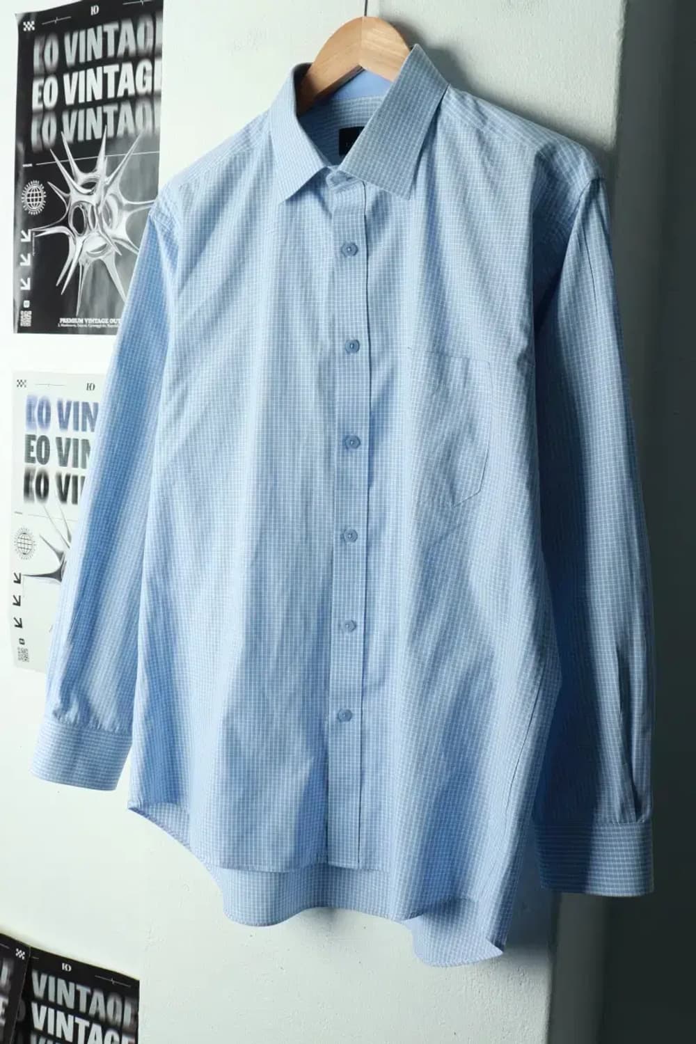 (XL) 랑방 셔츠 남방 연블루 체크-16984 상품이미지1