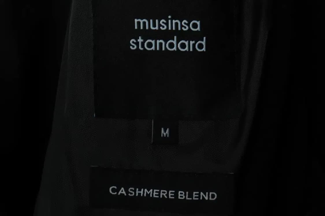 W(M) 무신사 스탠다드 코트자켓 캐시미어 더블 블랙-1699A 상품이미지5
