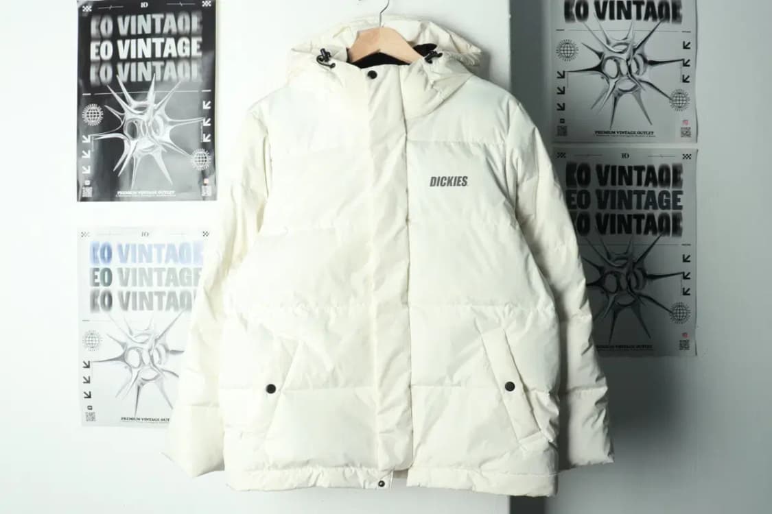 (S-M) 디키즈 패딩 점퍼자켓 화이트 올드스쿨 푸퍼-169A0 상품이미지2