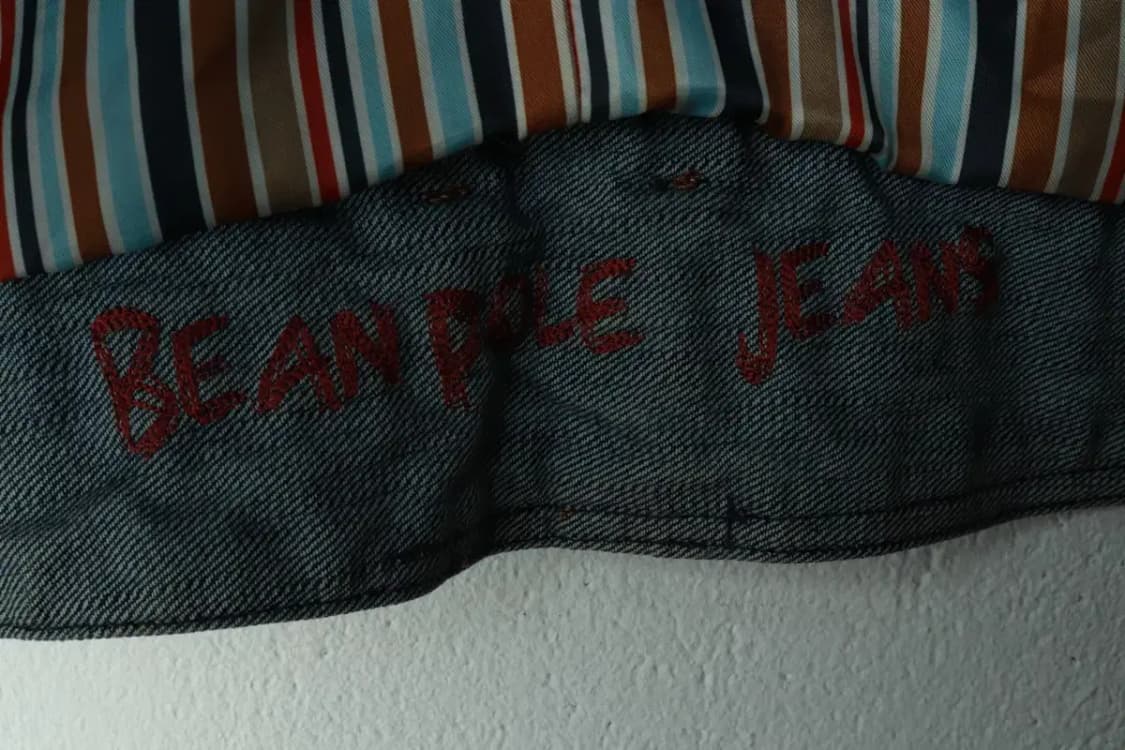 W(F) 빈폴 집업 바람막이 점퍼자켓 레더 블루 크롭 가죽-169A2 상품이미지5