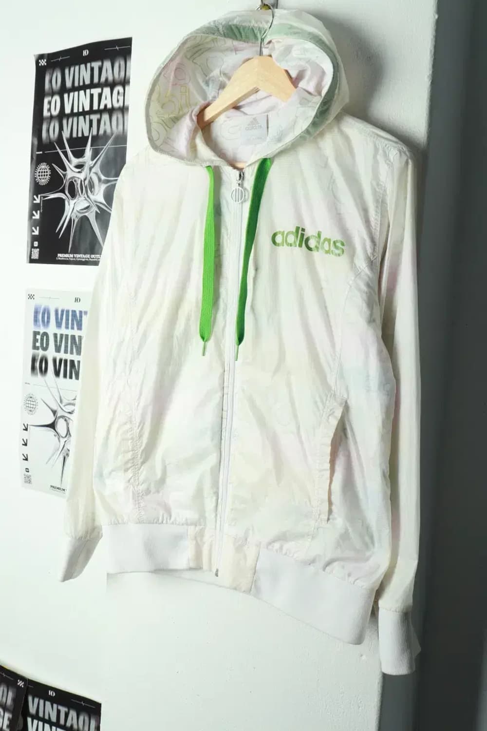 W(L) 아디다스 집업 바람막이 점퍼자켓 화이트 올드스쿨-169A3 상품이미지1