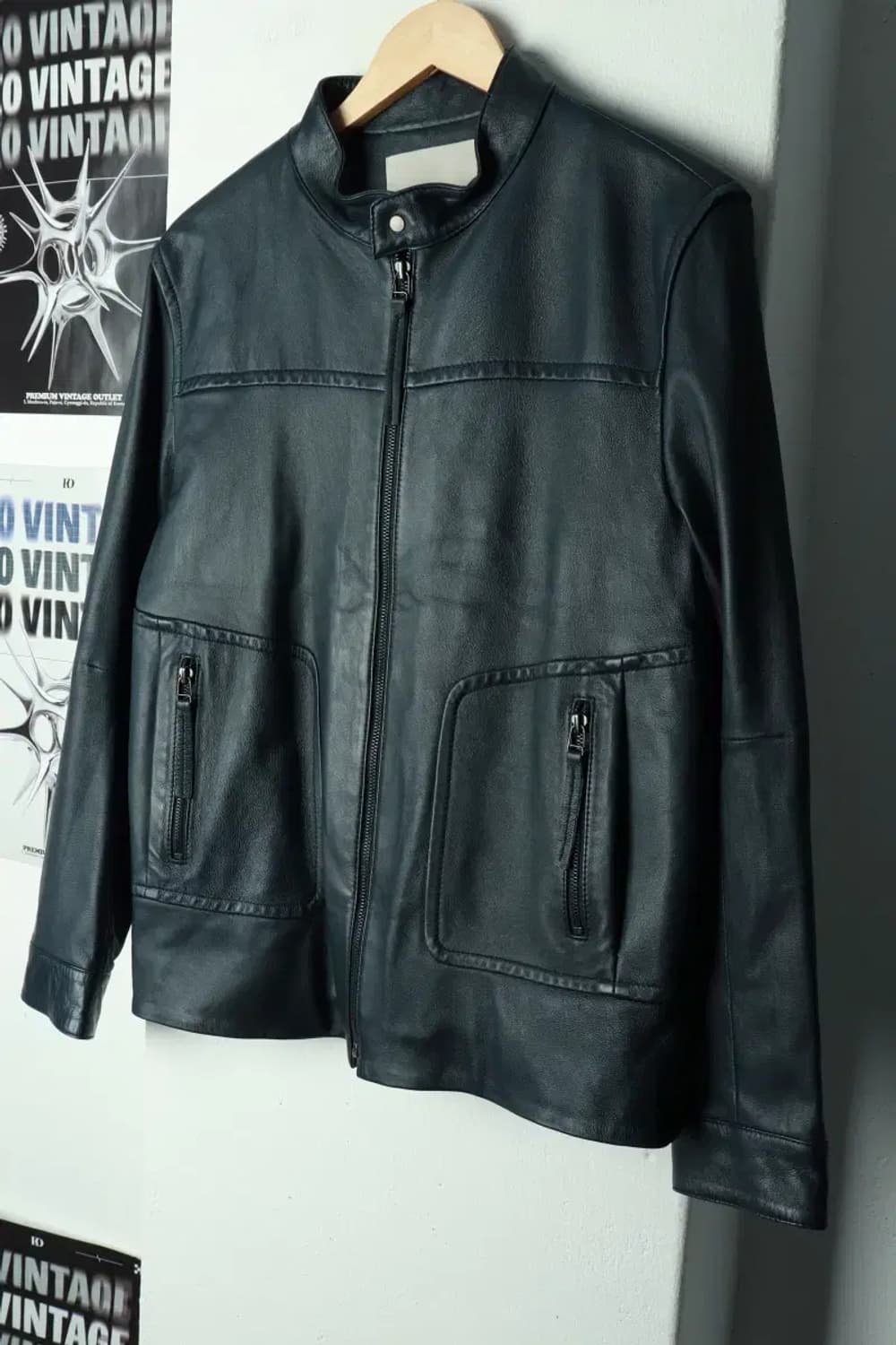 (L) 셀렙샵 에디션 집업 바람막이 점퍼자켓 리얼레더 램스킨-169A4 상품이미지1