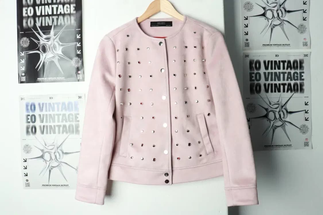 W(M) 자라 집업 바람막이 점퍼자켓 스웨이드 핑크 딸기우유-169A5 상품이미지2