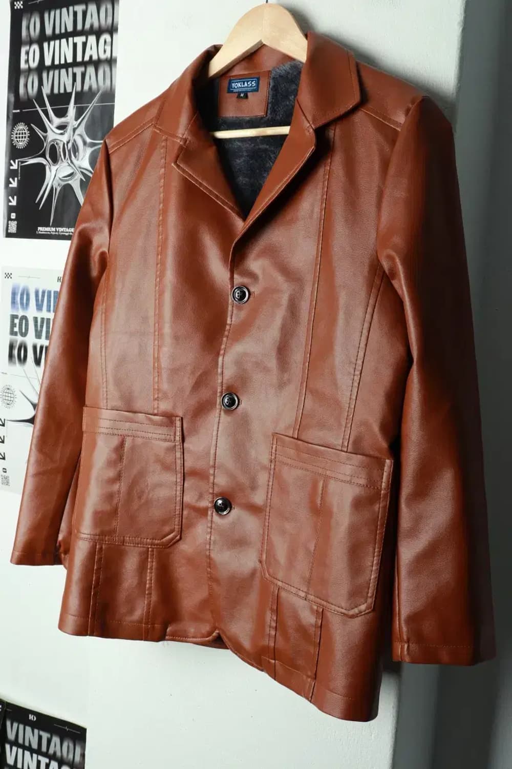 W(M) 브랜드빈티지 집업 바람막이 점퍼자켓 페이크레더 기모-169A6 상품이미지1