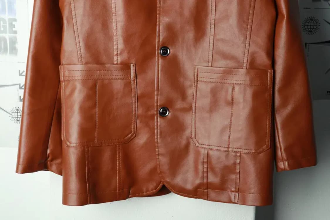 W(M) 브랜드빈티지 집업 바람막이 점퍼자켓 페이크레더 기모-169A6 상품이미지4